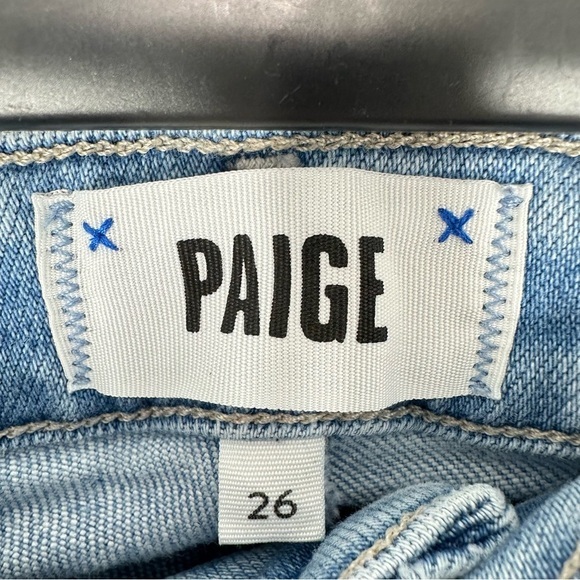 Paige Women's Size 26 Denim Jeans Cindy Raw Hem Light‎ Wash High Rise Classic - Picture 4 of 8